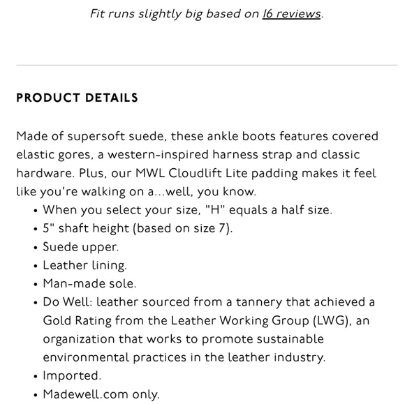 MADEWELL The Santiago Western Ankle Boot (W8.5) - Picture 3 of 7